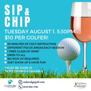 Join us for Sip & Chip August 1 at 5:30PM.